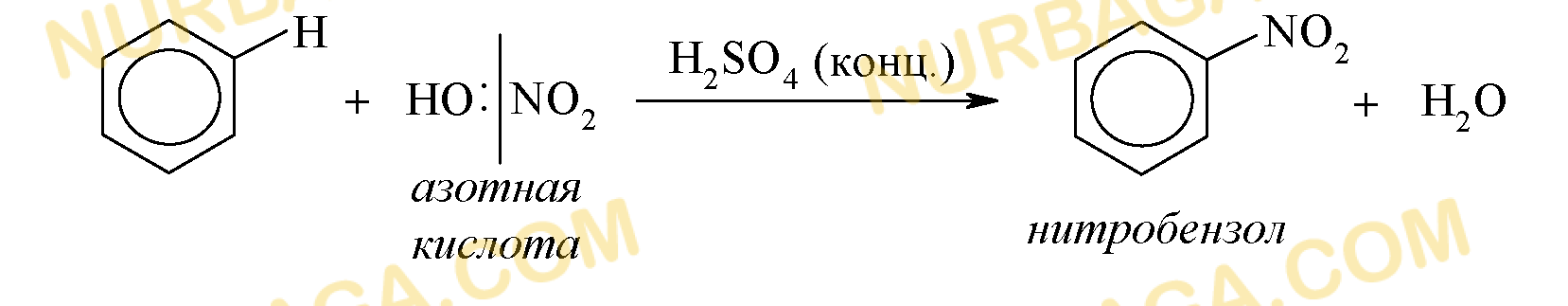 Почему конц. Взаимодействие бензола с концентрированной азотной кислотой.. Взаимодействие нитробензола с серной кислотой. Реакция бензола с азотной кислотой в присутствии серной кислоты. Нитробензол h2 катализатор.
